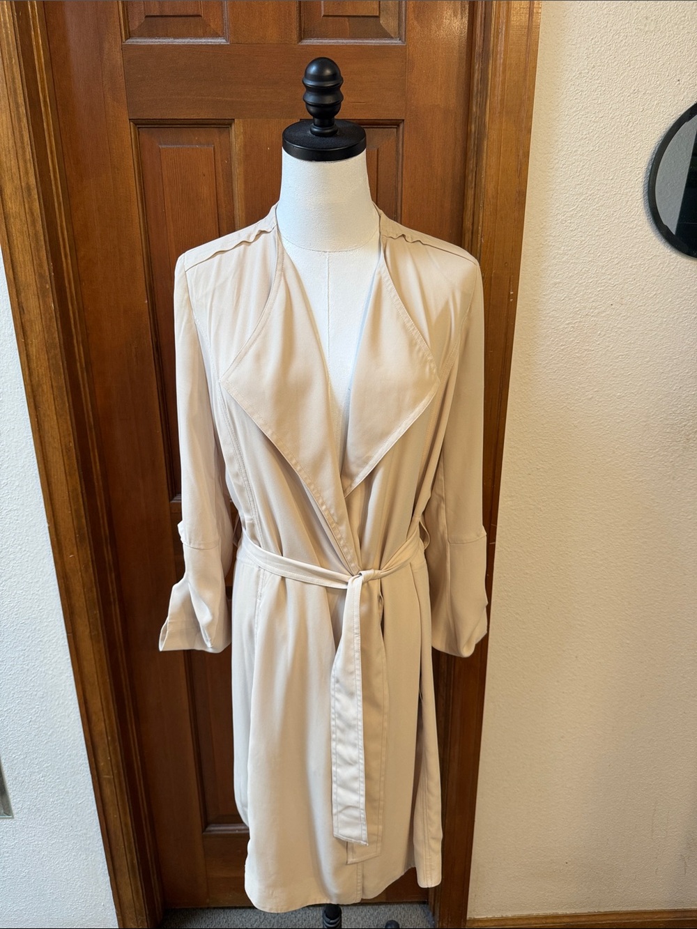 Babaton Women's Tan Belted Wrap Trench Coat Size S